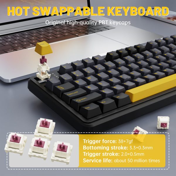 Attack Shark X98 PRO Tri-Mode Wireless Mechanical Keyboard, Star Black - Image 5