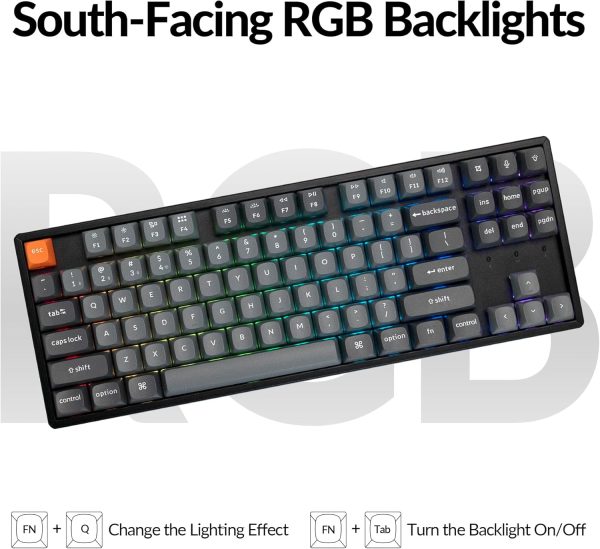 Keychron K8 Max Tri-mode Aluminium Mechanical Keyboard, Dark Gray (Keychron Super Brown Switch) - Image 13