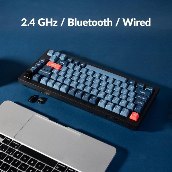 Keychron V1 Max Wireless Mechanical Keyboard, Carbon Black (Gateron Jupiter Red Switch) - Image 5