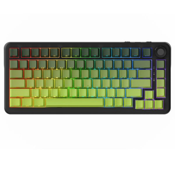 Ajazz AK820 MAX Plus Tri-Mode Wireless Mechanical Keyboard, Gradient Green