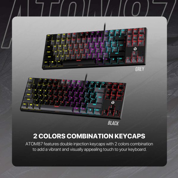 FANTECH MK876V2 ATOM87 RGB MECHANICAL KEYBOARD, GREY - Image 6