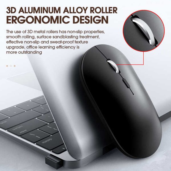 T-WOLF X2 Dual Mode Wireless Optical Mouse, Black - Image 7