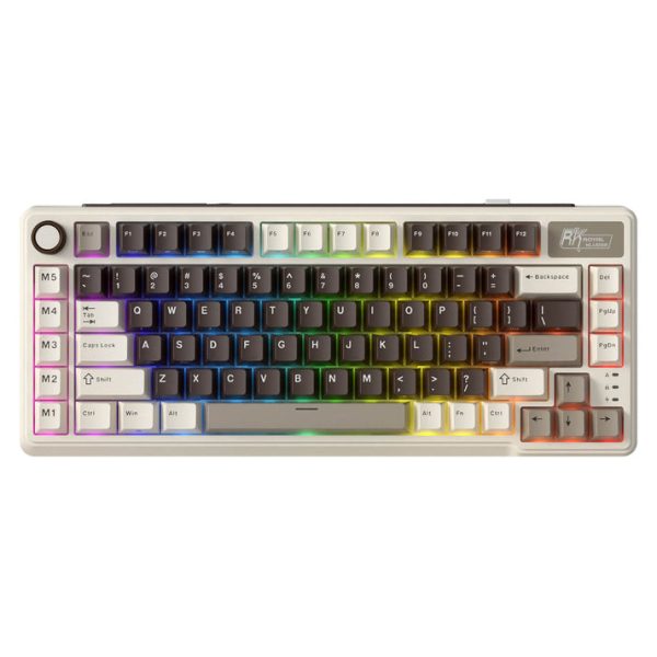Royal Kludge L75 Tri-Mode Wireless Mechanical Keyboard, Mocha Brown - Image 2