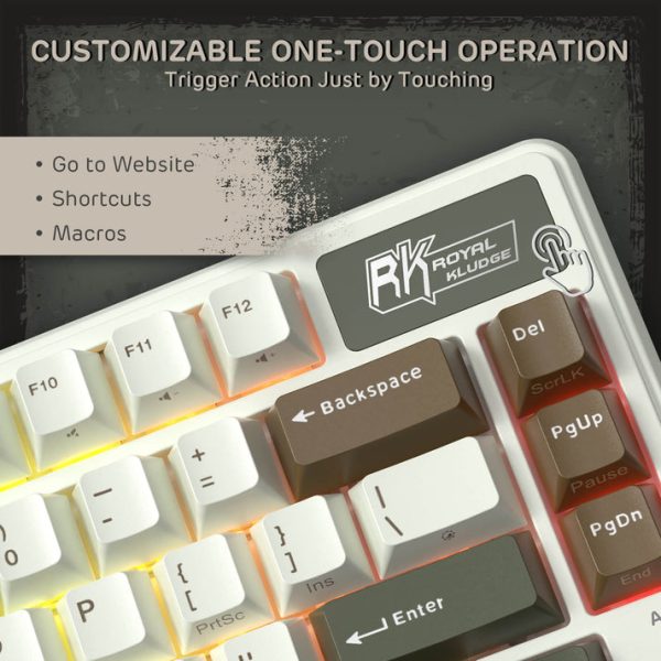 Royal Kludge L75 Tri-Mode Wireless Mechanical Keyboard, Olive Green - Image 11