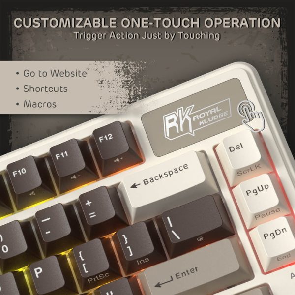 Royal Kludge L75 Tri-Mode Wireless Mechanical Keyboard, Mocha Brown - Image 10