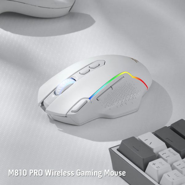 Redragon M810 Pro Dual Mode Wireless Gaming Mouse, White - Image 8