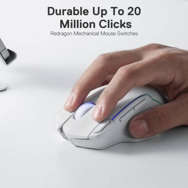 Redragon M810 Pro Dual Mode Wireless Gaming Mouse, White - Image 10