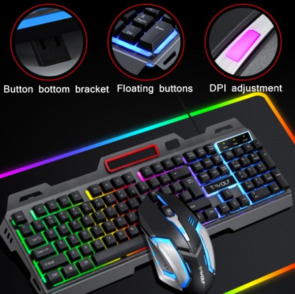 T-Wolf TF600 RGB Gaming Keyboard Mouse Combo - Image 6