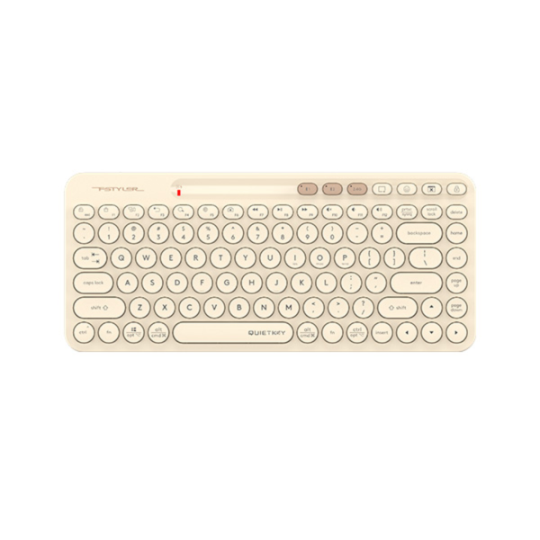 A4tech FBK36C AS Fstyler Compact Rechargeable Wireless Keyboard, Cafe Latte