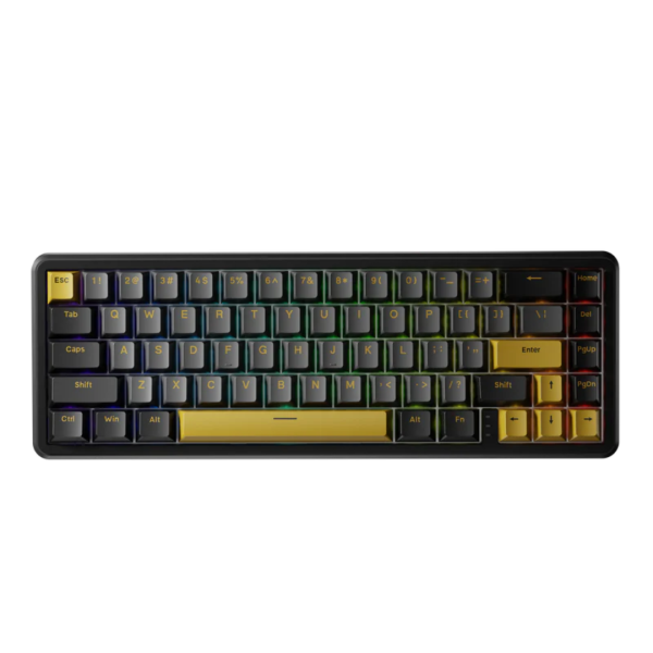 EWEADN Battle68 Magnetic Switch Rapid Trigger Keyboard, Midnight Black & Yellow (Panda Magnetic Switch)