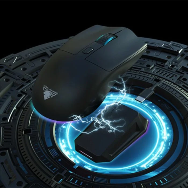 JEDEL WD139 Lightweight Wireless Gaming Mouse With Rgb Charging Dock, Black - Image 3