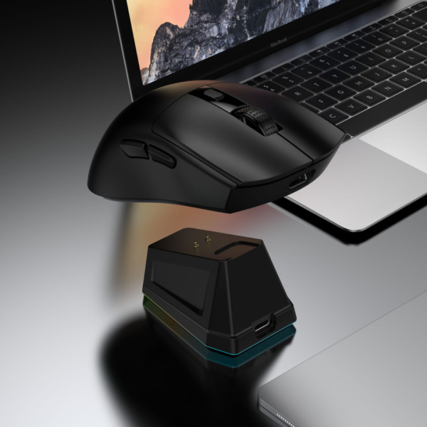 JEDEL WD139 Lightweight Wireless Gaming Mouse With Rgb Charging Dock, Black - Image 4