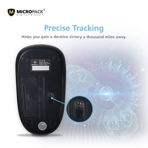 MicroPack MP-721W Speedy Slim Wireless Mouse, Black - Image 7