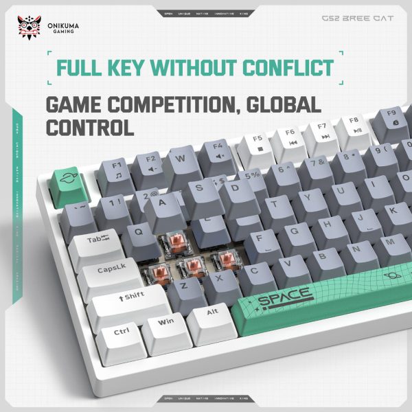 ONIKUMA G52 82 Keys RGB Wired Mechanical Keyboard, White - Image 7