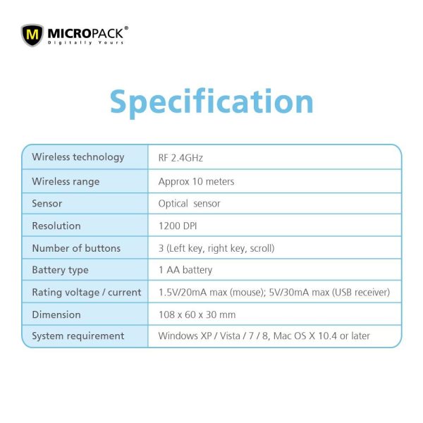 MicroPack MP-721W Speedy Slim Wireless Mouse, Black - Image 11
