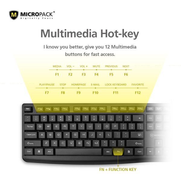 Micropack K206 Office LITE 2 USB Keyboard - Image 8