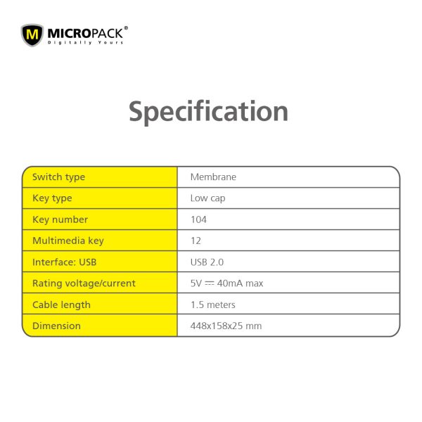 Micropack K206 Office LITE 2 USB Keyboard - Image 10