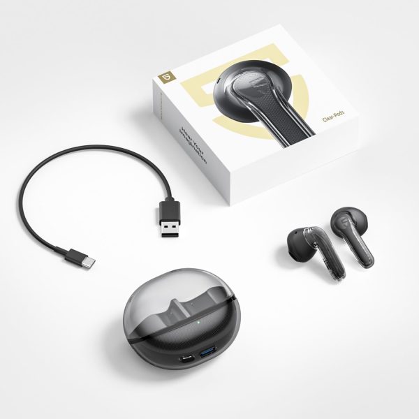 SoundPEATS Clear-PODS In-ear Wireless Earbuds, Transparent Black - Image 9