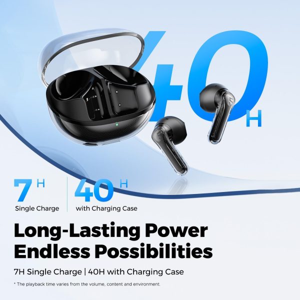 SoundPEATS Clear-PODS In-ear Wireless Earbuds, Transparent Black - Image 6