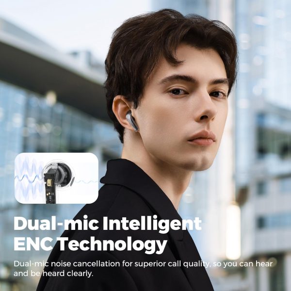 SoundPEATS Clear-PODS In-ear Wireless Earbuds, Transparent Black - Image 5