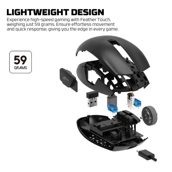 FANTECH ARIA XD7E WIRELESS GAMING MOUSE, Black - Image 4