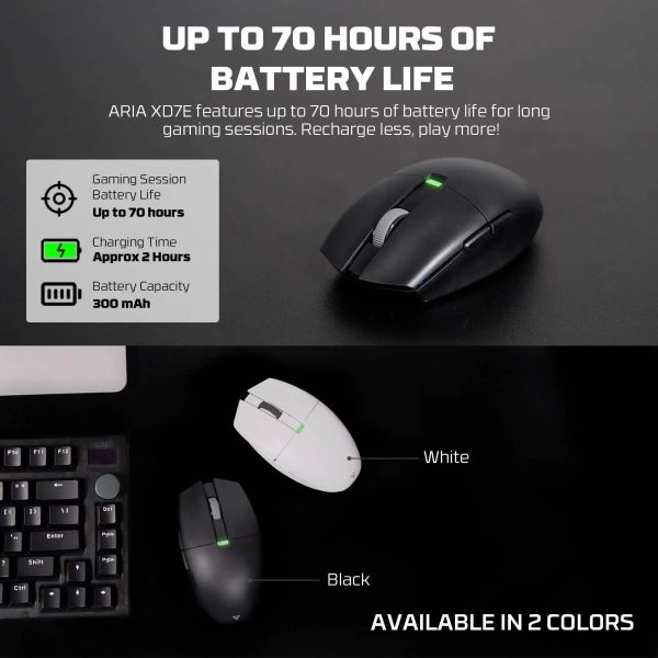 FANTECH ARIA XD7E WIRELESS GAMING MOUSE, Black - Image 9