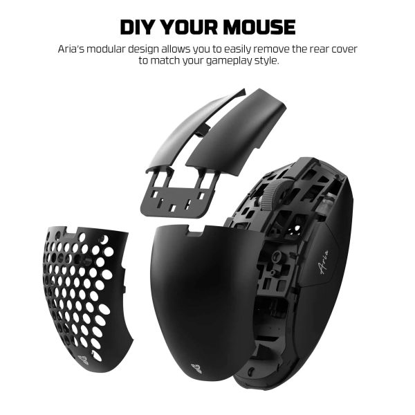 FANTECH ARIA XD7E WIRELESS GAMING MOUSE, Black - Image 3