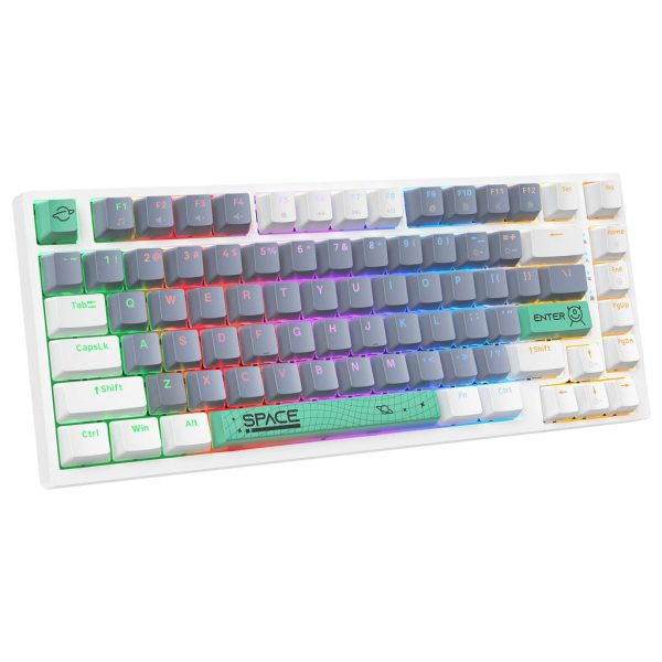 ONIKUMA G52 82 Keys RGB Wired Mechanical Keyboard, White - Image 2