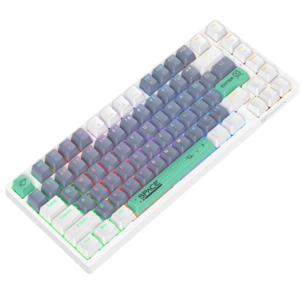 ONIKUMA G52 82 Keys RGB Wired Mechanical Keyboard, White - Image 4