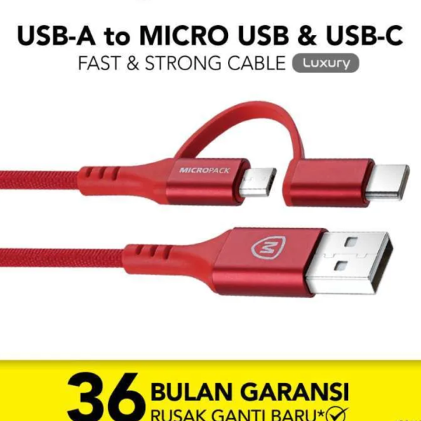 Micropack MC-AC13 Red Luxury Micro USB C Premium Cable - Image 4