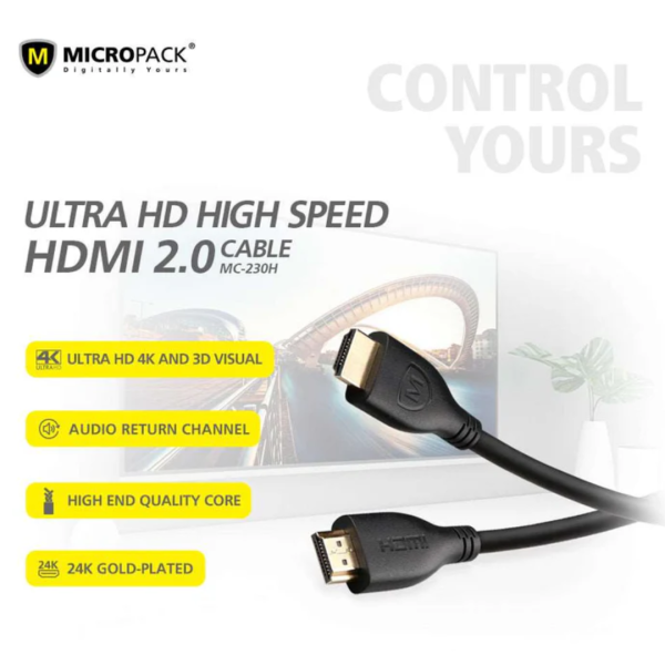 Micropack 4K HDMI Male to Male Cable MC-230H - Image 8