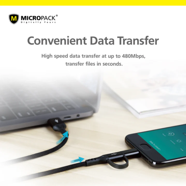 Micropack MC-AC13 Black Luxury Micro USB/ C Premium Cable - Image 5