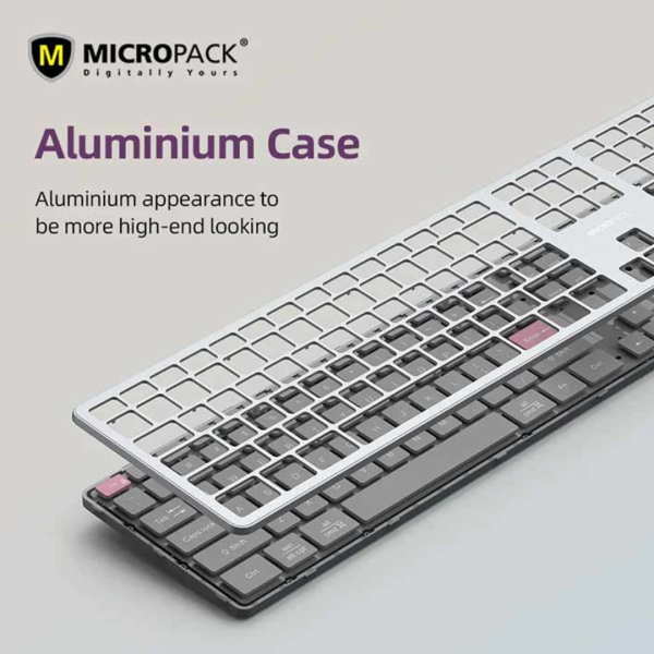 Micropack K-310W (Dual Mode) Grey Slim Keyboard - Image 4