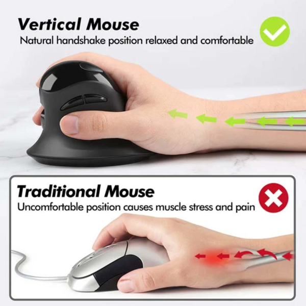 Micropack MP-V03W Ergo Lift Black Wireless Vertical Mouse - Image 7