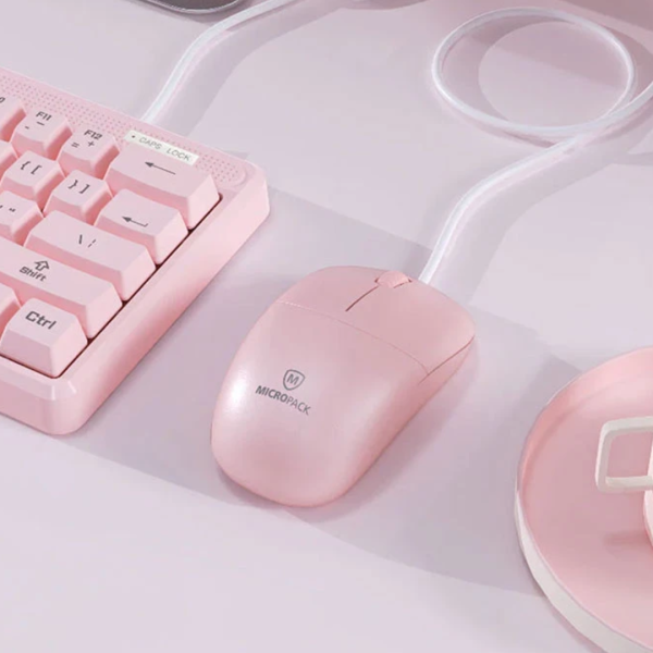 Micropack M-105 Silent Pink Wired Optical Mouse - Image 2