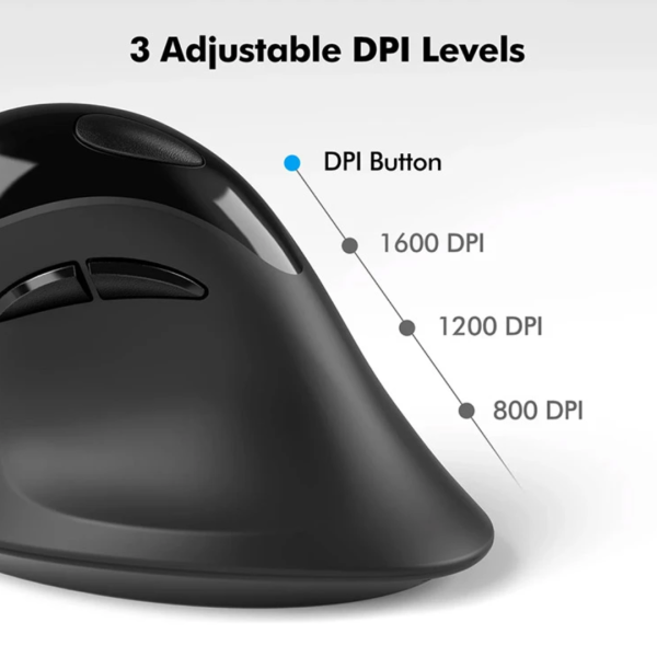 Micropack MP-V03W Ergo Lift Black Wireless Vertical Mouse - Image 6