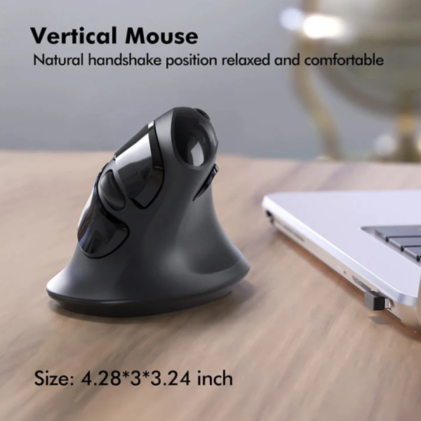 Micropack MP-V03W Ergo Lift Black Wireless Vertical Mouse - Image 2