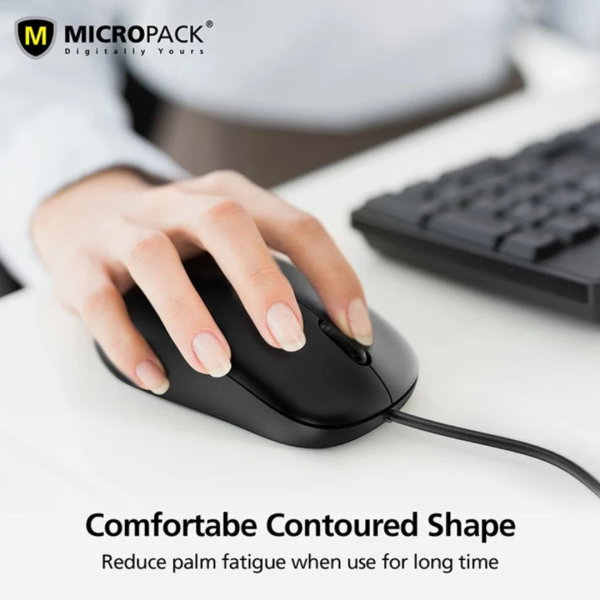 Micropack M-105 Silent Black Wired Optical Mouse - Image 2