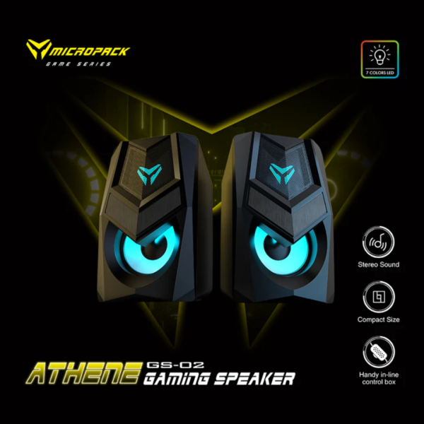 Micropack GS-02 Rainbow Wired Black Gaming Speaker - Image 4