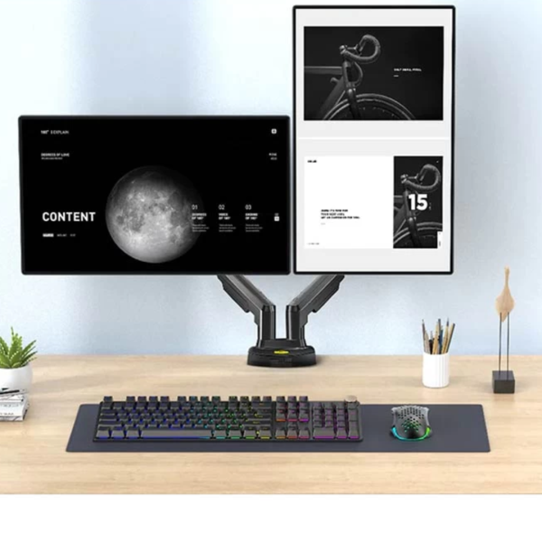 Micropack DM-02 17-27 inch Monitor Dual Arm Desk Mount Stand - Image 4