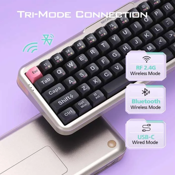 Micropack K-168WM RGB (Tri Mode) Hot Swap Black Mechanical Gaming Keyboard - Image 2