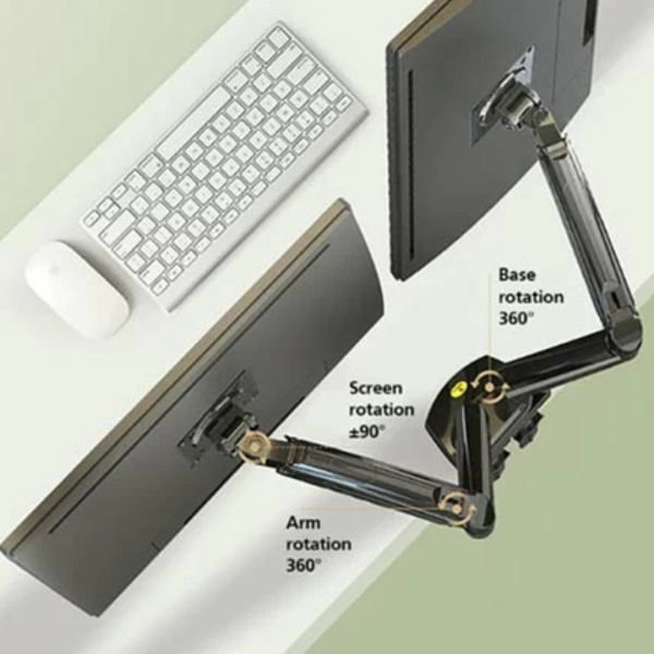 Micropack DM-02 17-27 inch Monitor Dual Arm Desk Mount Stand - Image 3