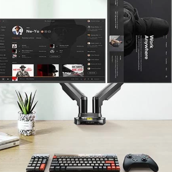 Micropack DM-02 17-27 inch Monitor Dual Arm Desk Mount Stand - Image 2