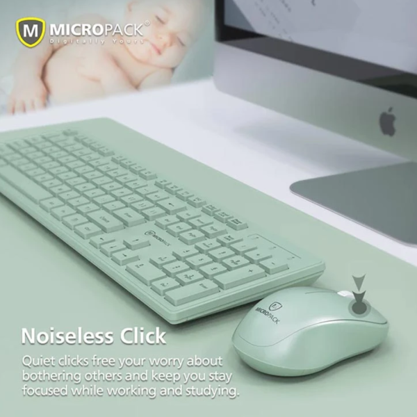 Micropack KM-237W Green Wireless Keyboard & Mouse Combo - Image 2