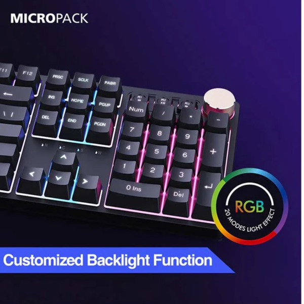 Micropack GK-30 ARES RGB Mechanical Black Gaming Keyboard - Image 2