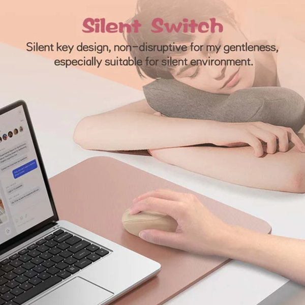 Micropack MS-201W Cream Wireless Soft Silicon Silent Mouse - Image 3