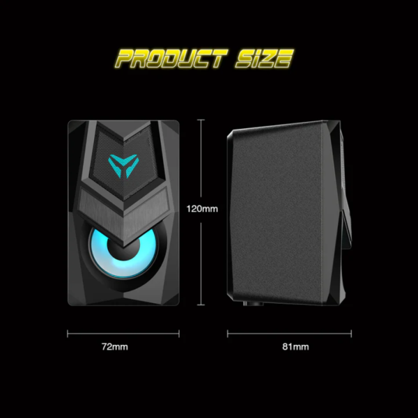 Micropack GS-02 Rainbow Wired Black Gaming Speaker - Image 2