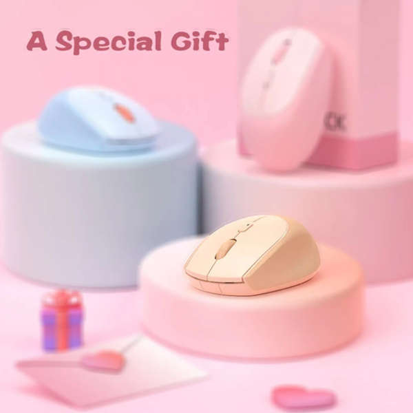 Micropack MS-201W Cream Wireless Soft Silicon Silent Mouse - Image 2
