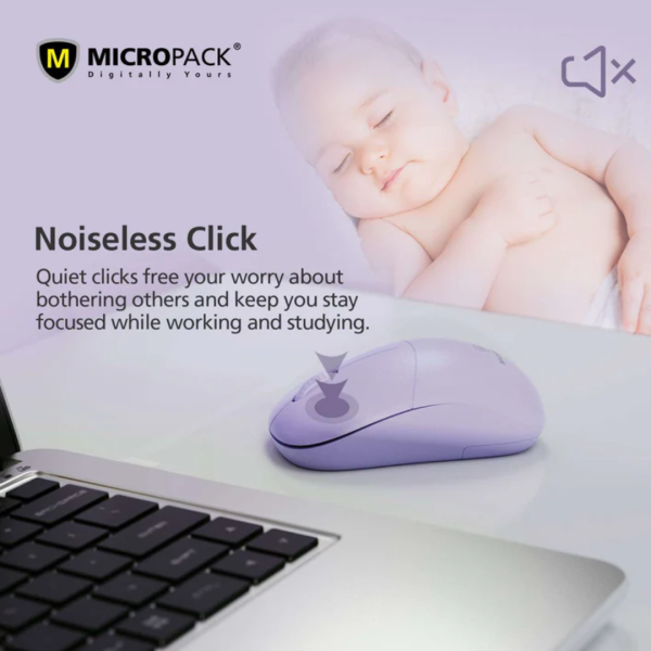 Micropack M-105 Silent Purple Wired Optical Mouse - Image 3
