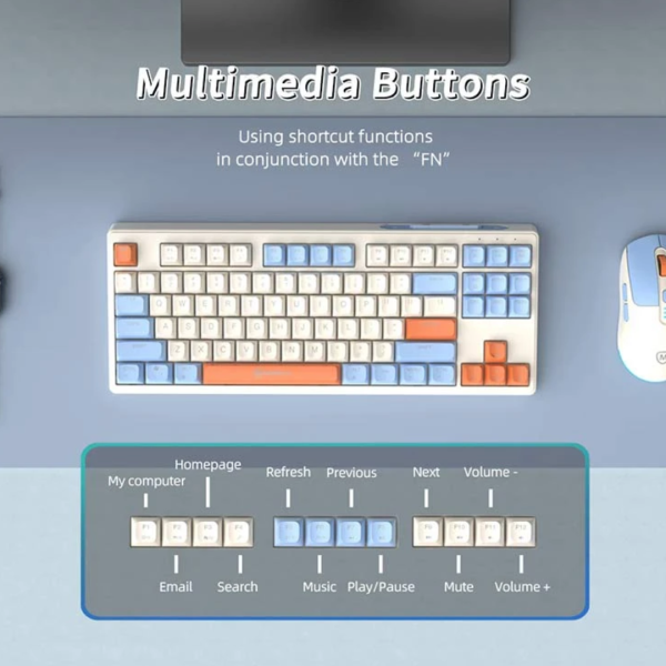Micropack KM-269W Orange Wireless Keyboard & Mouse Combo - Image 3